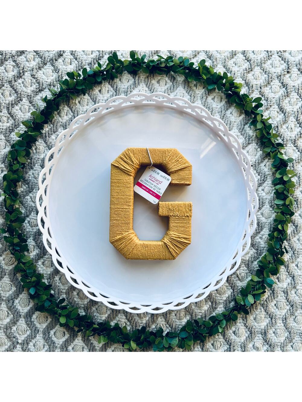 NWT Michaels Golden Yellow Textured Letter "G" Table Top Decor by Ashland